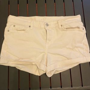 3” 7 For All Mankind White Denim Shorts (Size 30)